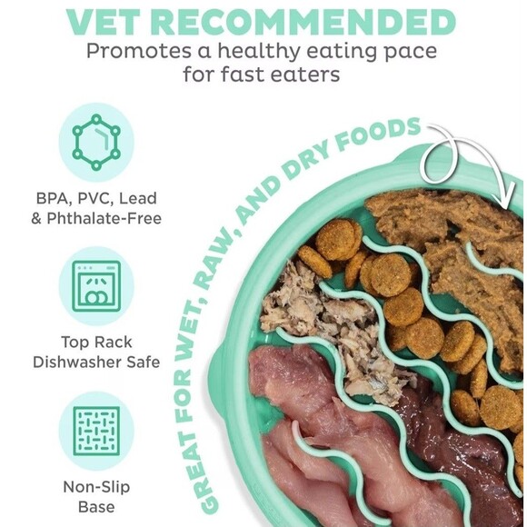 NWT Outward Hound Slo Bowl Pink SMALL Slow Feeder Anti Vomit Cat Kitten - Picture 5 of 9